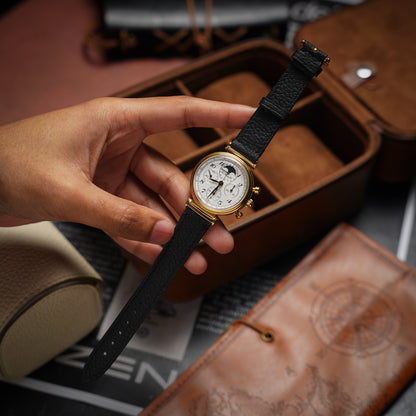 Bespoke Handmade Black Watch Strap on Vintage Tag Heuer