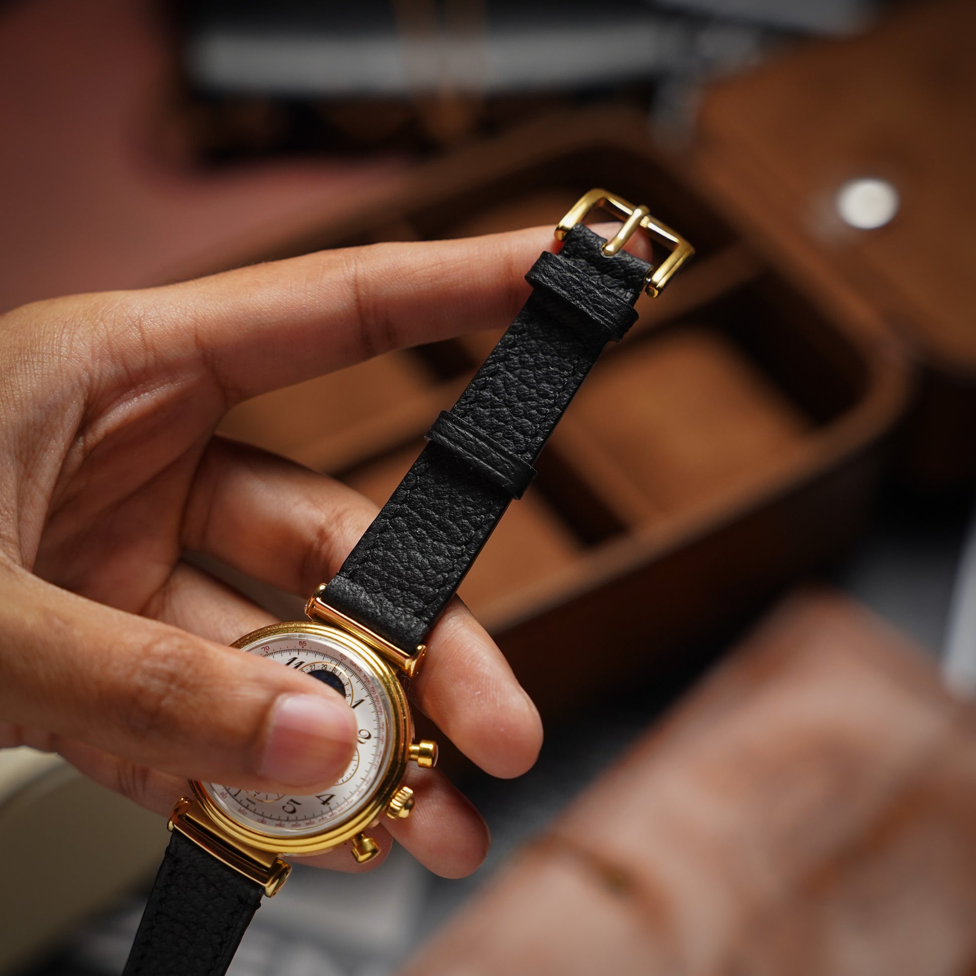 Bespoke Handmade Black Watch Strap