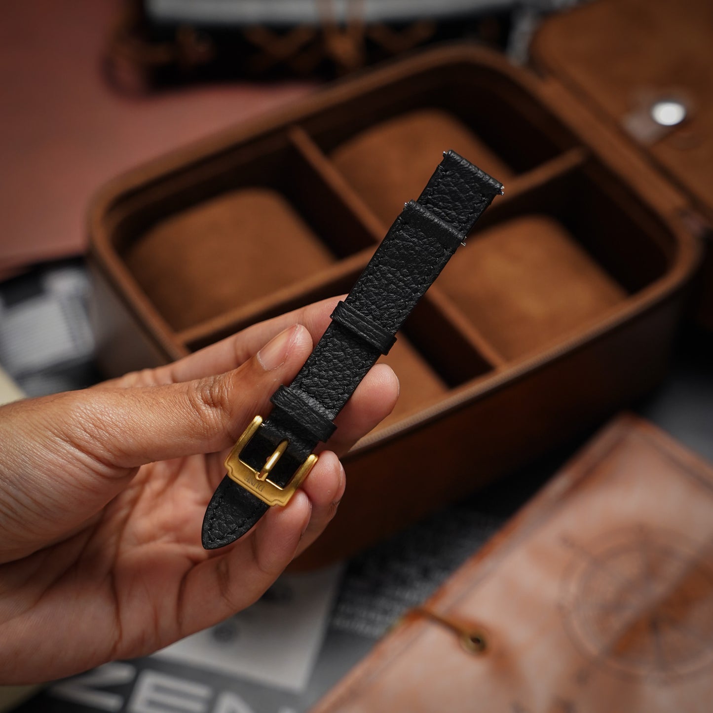 Bespoke Handmade Black Watch Strap