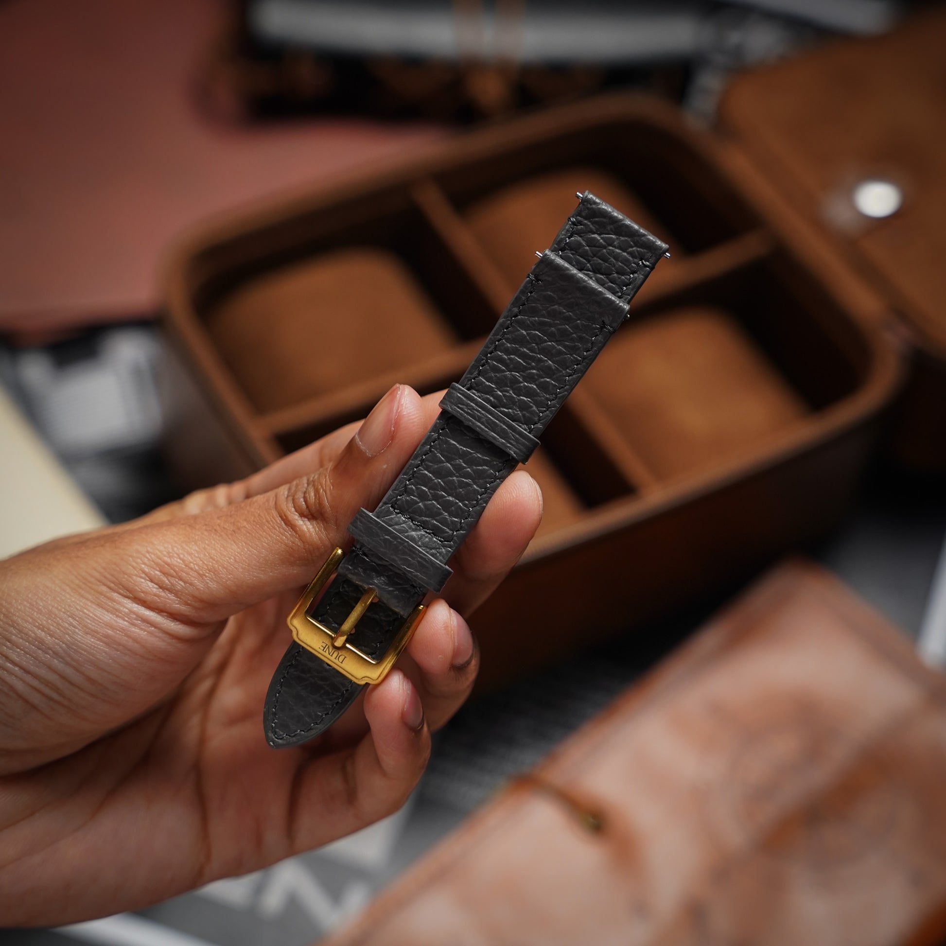 Bespoke Handmade Charcoal Grey Watch Strap